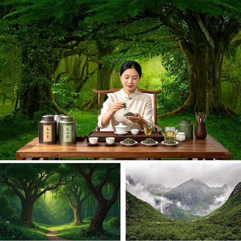 直播背景布主播直播森林大尺寸