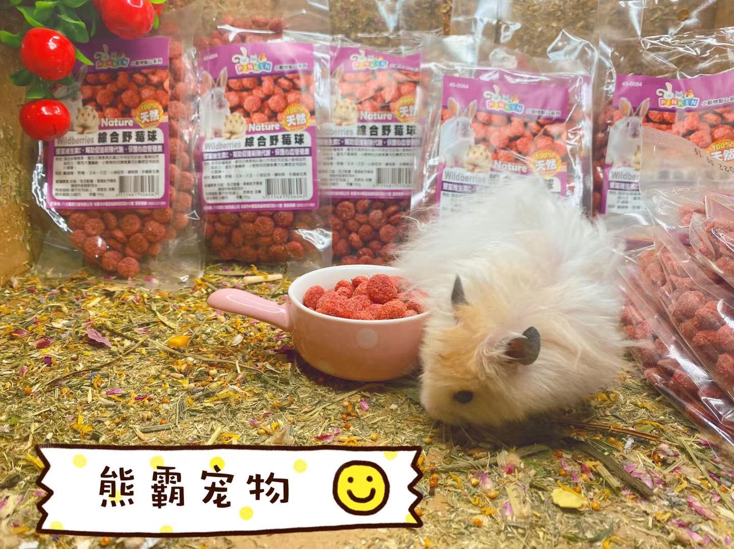 熊霸--台湾Pinkin野梅球仓鼠金丝熊花枝鼠龙猫兔子零食野莓心血管