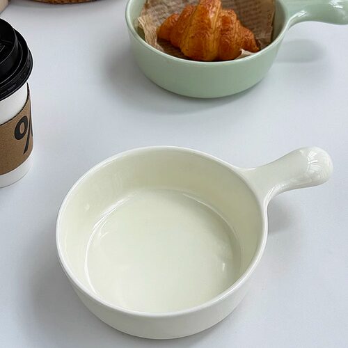 创意奶油风沙拉碗水果碗高颜值ins芝士焗饭泡面手柄碗陶瓷餐具