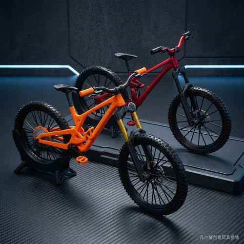 3D 打印自行车模型 1:9 桌面 可摆动 全避震速降车