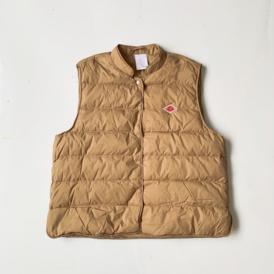 日系25秋冬新品dan小半高领单排扣羽绒马甲坎肩叠穿外套女ton