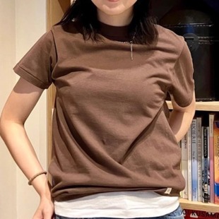 张晓沫日系夏新品 T恤棉上衣女 beams纯色百搭下摆装 饰糖果色短袖