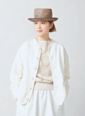 日系cc45双竹节单排扣纯棉外套百搭上衣女开衫
