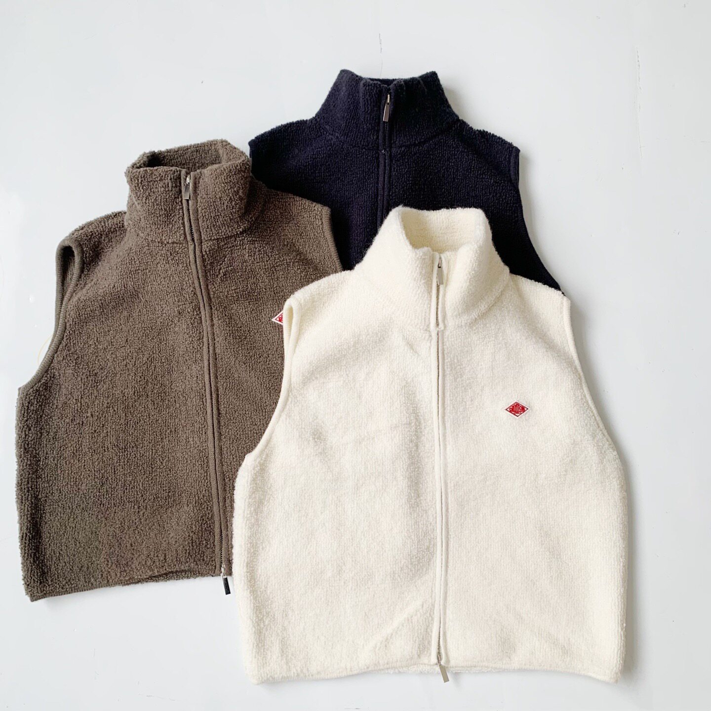 日系25秋冬新品danton双拉链针织毛衣马甲百搭叠穿上衣女