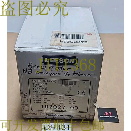 原装供应Leeson 192027.00 IEC 公制电机 1/3Hp 0.25kW 460V + ！
