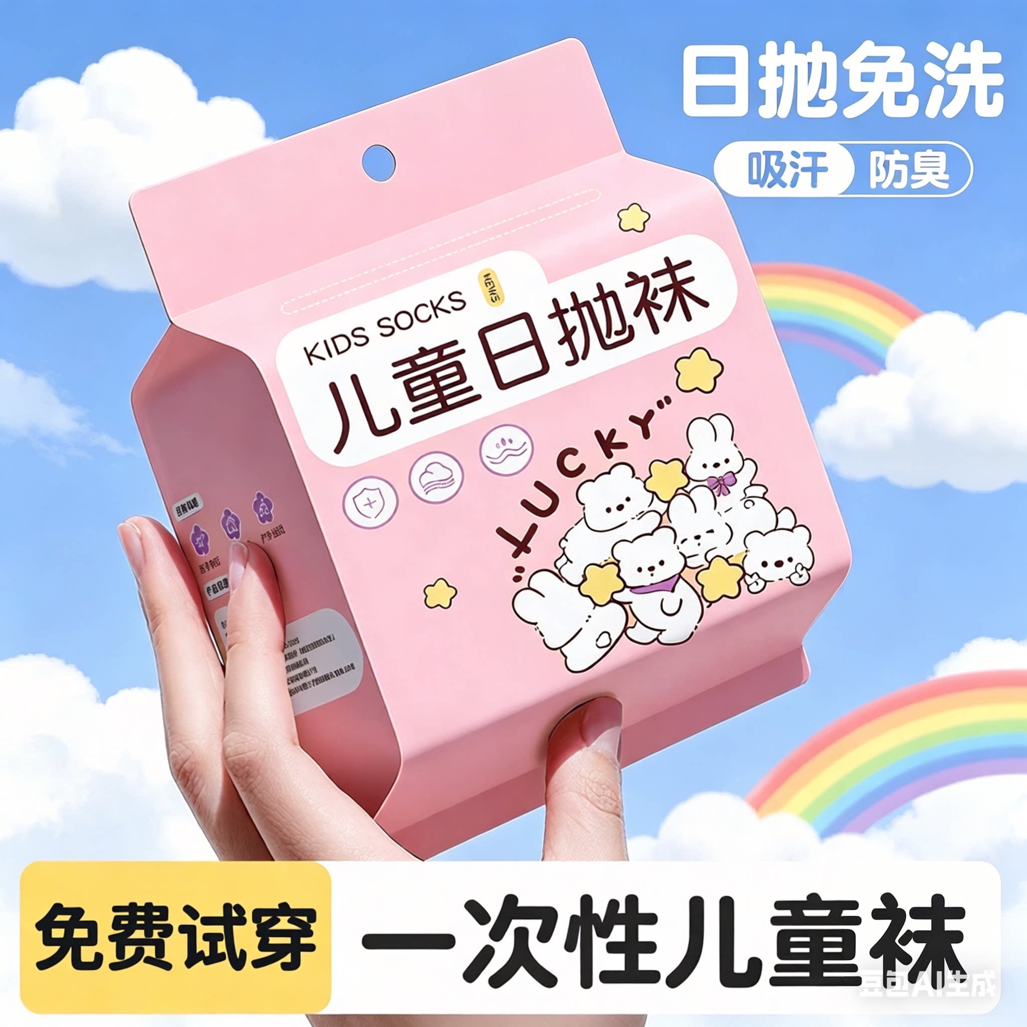 宝宝一次性儿童袜中筒袜夏季