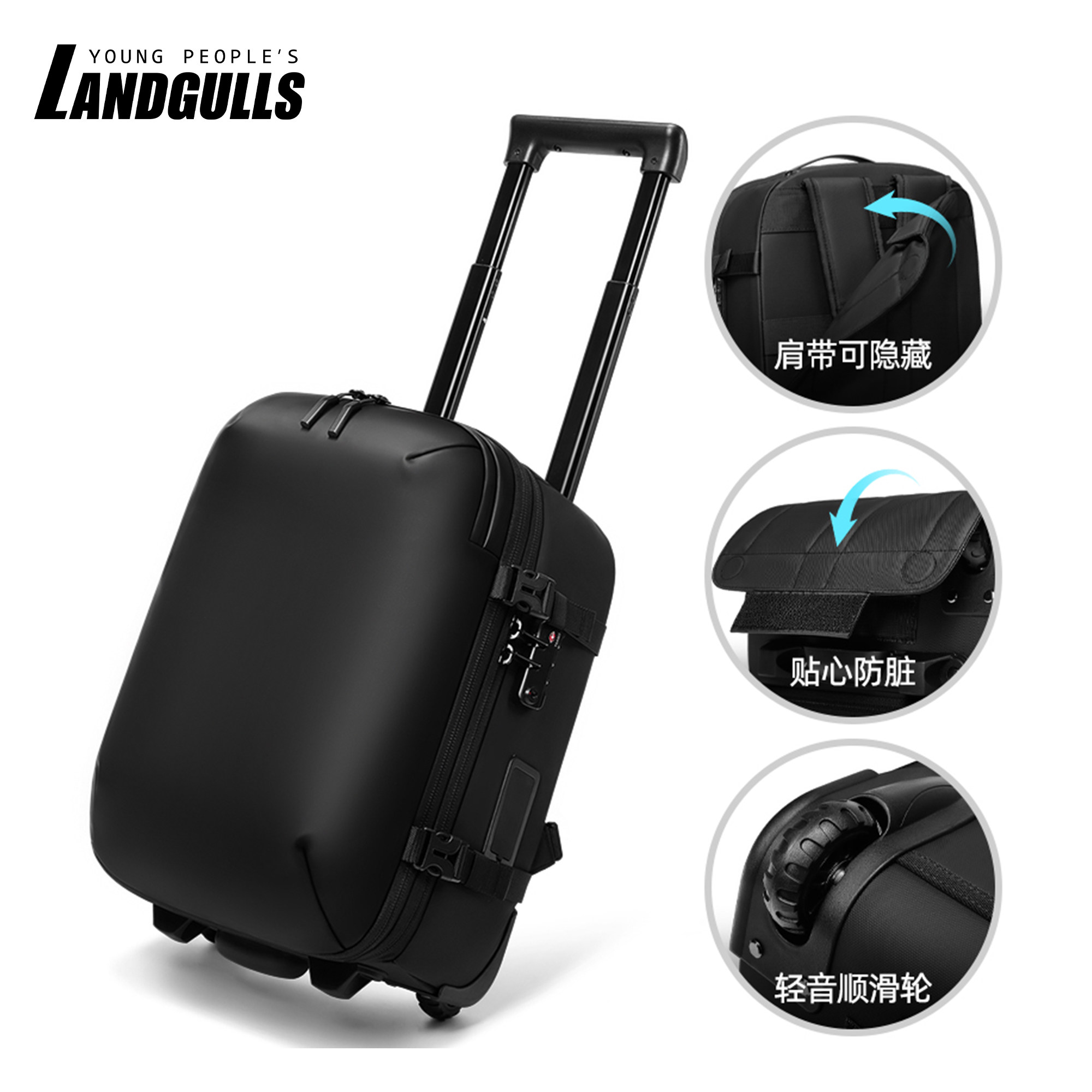 新款可登机真空压缩双肩包男士商务出差旅行包廉航登机包拉杆背包