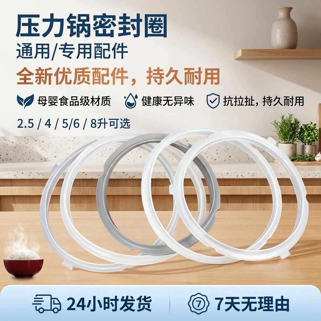 红双喜适用于美的电压力锅密封圈4L5L6L升高压锅皮圈橡胶皮硅胶圈