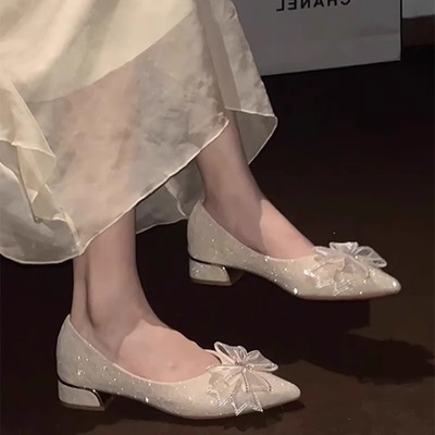 婚鞋新娘鞋2025新款秀禾婚纱两穿
