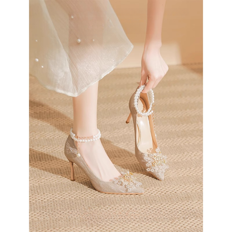 高跟鞋女配裙子婚纱婚鞋新娘鞋