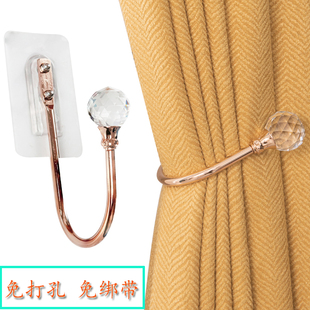 简约现代窗帘挂钩免打孔墙钩U型免钉壁钩合金钩粘贴无需绑带一对