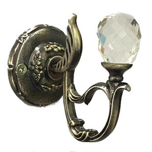 宝泽 欧式锌合金水晶窗帘挂钩窗帘墙钩壁钩绑带钩绑绳钩衣帽钩