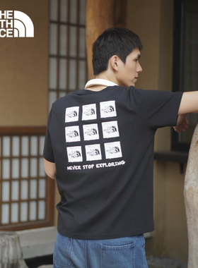 北面T恤男女情侣款春夏新款户外休闲运动印花纯棉舒适短袖 8EY8