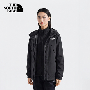 北面冲锋衣女25秋冬新款户外防水防风保暖抓绒内胆三合一外套8HM5