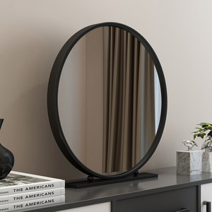 北欧发廊圆形化妆镜卧室桌面镜子