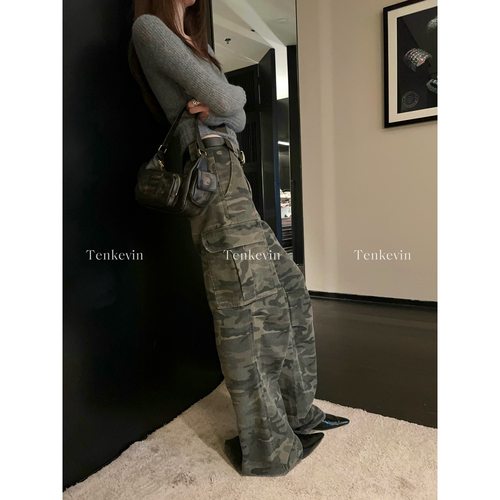 今年hen爱迷彩！洗旧口袋工装裤