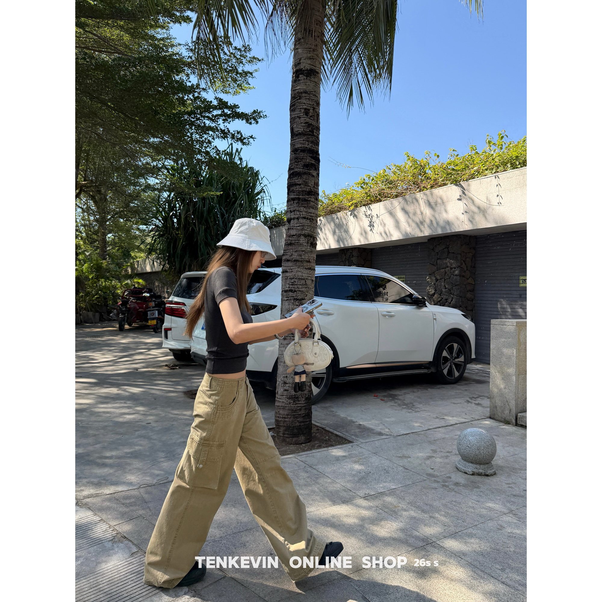 十一石 绝绝弛感 大口袋全棉直筒工装裤女小个子宽松阔腿休闲裤II,女装/女士精品,休闲裤,淘宝优惠券,粉丝福利购,淘宝优惠卷