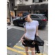 高频搭配 圆领纯色短袖 T恤女正肩修身 十一石 显瘦内搭上衣打底衫