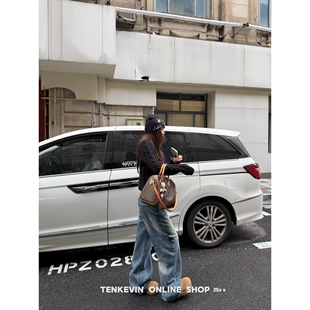 十一石 百搭裤型!复古水洗破洞直筒牛仔裤女宽松显瘦低腰阔腿裤II