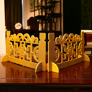 新年元旦装饰品金红色栅栏围栏泡沫过年圣诞堆头美陈场景布置道具