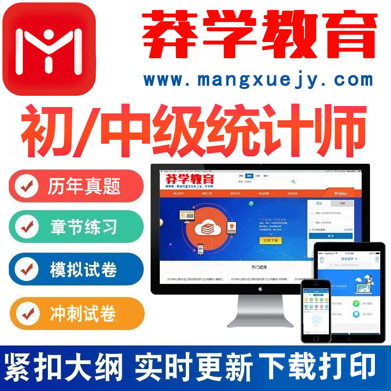 莽学教育2025年初中级统计师（全套2科）题库激活码章节练习真题