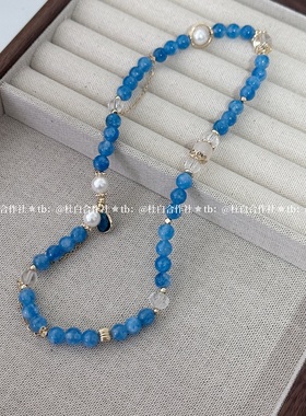 新中式天然蓝水晶串珠手链