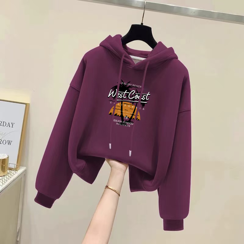 胖mm连帽长袖加绒卫衣秋冬新款时尚洋气大码宽松设计感小个子外套