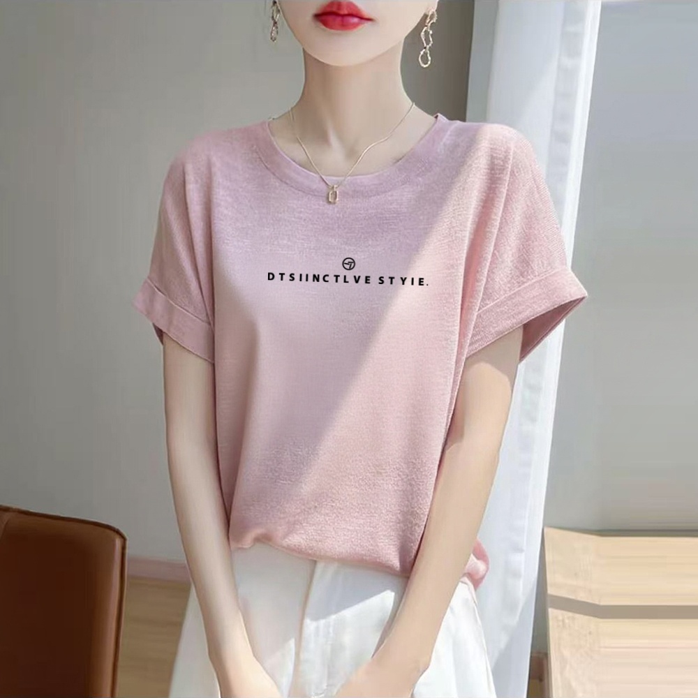 雪花棉短袖t恤女士夏季新款大码胖mm宽松显瘦洋气减龄圆领上衣服