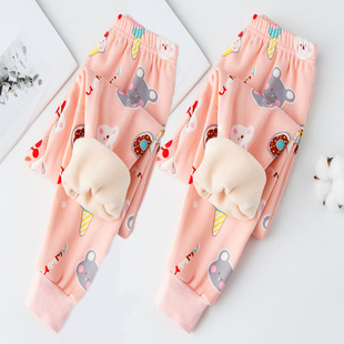 女宝宝绒裤 男童一体绒内穿打底裤 加绒秋冬女童加厚棉裤 儿童保暖裤