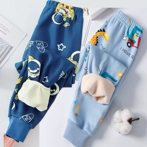 儿童保暖裤加绒加厚内穿中大童男孩女童宝宝绒裤打底裤睡裤秋冬季