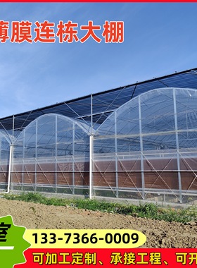 8432风机湿帘遮阳薄膜连栋温室大棚钢架农业蔬菜连体育苗多肉花卉