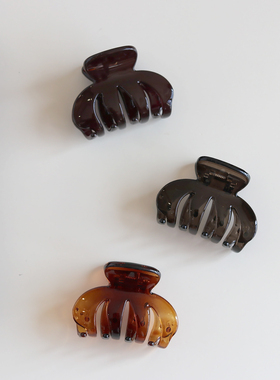 简约百搭塑料日常抓发夹中号粗齿发抓慵懒风半夹南瓜小抓约6.3CM