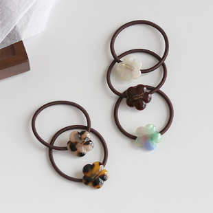 甜美醋酸花朵发绳高弹力耐用皮筋扎头发皮圈简约百搭花蕊发圈头饰