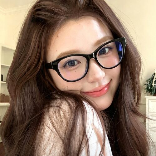 韩系黑框猫眼素颜神器镜框TR90女款防蓝光可配度数近视眼镜方圆脸