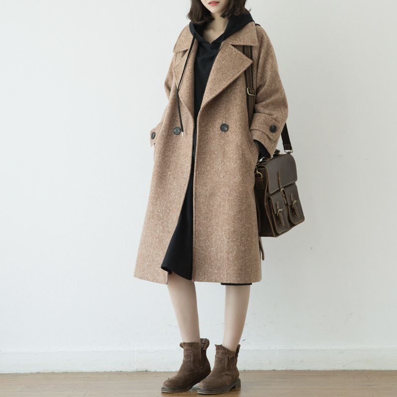 SUIN冬新韩版气质淑女毛呢大衣