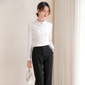 女气质长袖 套装 雪纺立领小衫 西装 两件套 诗璐雅高级感职业装 裤 衬衫