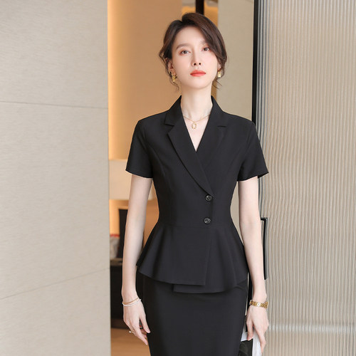 诗璐雅短袖西装外套女士通勤