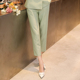 女士春秋款 裤 工作服正装 通勤职业装 子 烟管裤 诗璐雅浅绿色职业西裤