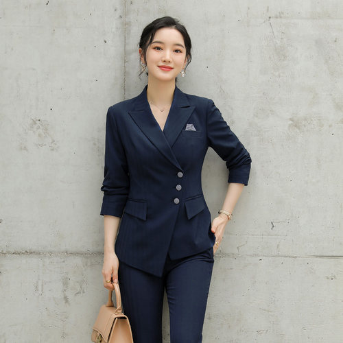 诗璐雅春秋西服套装女气质前台经理职业装小个子西装售楼部工作服 - 封面