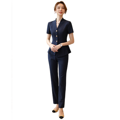 洋气修身小个子职业女装套装夏季