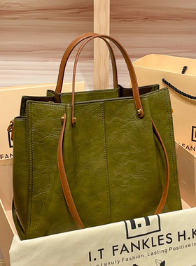 新款轻奢真皮包包百搭通勤托特包高级感手提单肩女包大容量斜挎包