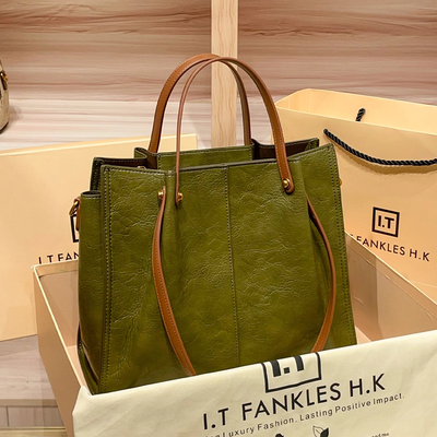 新款轻奢真皮托特包大容量斜挎包