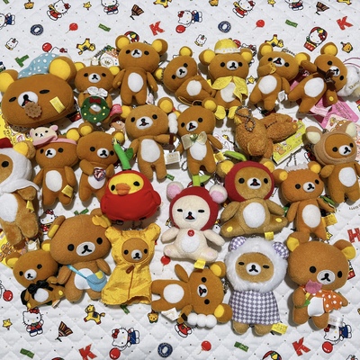 A绝版中古日本轻松熊毛绒挂件rilakkuma