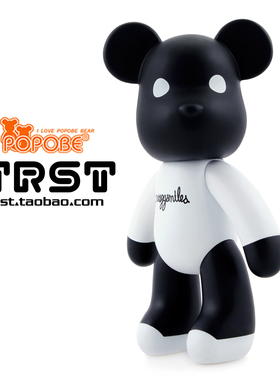 TRST POPOBE 正版 暴力熊 MOMO 熊 10寸 微笑黑色 大号 公仔 摆件