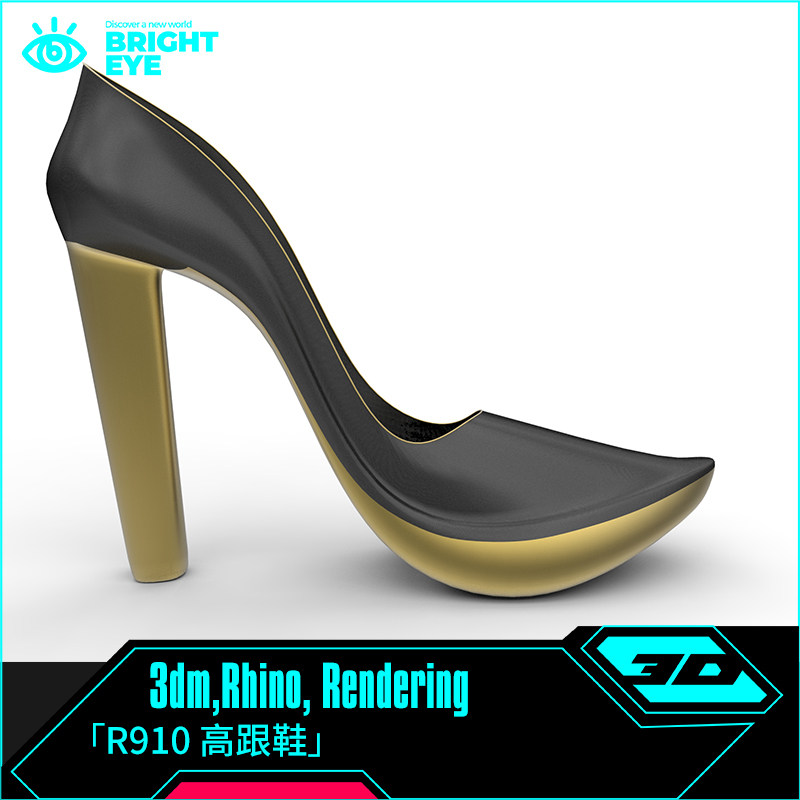 高跟鞋rhino犀牛代建模产品设计3d素材模型3dm装配体零件电子格式