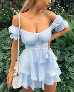 G327欧美外贸新品伴娘礼服姐妹裙短款显瘦女装时尚婚纱礼服