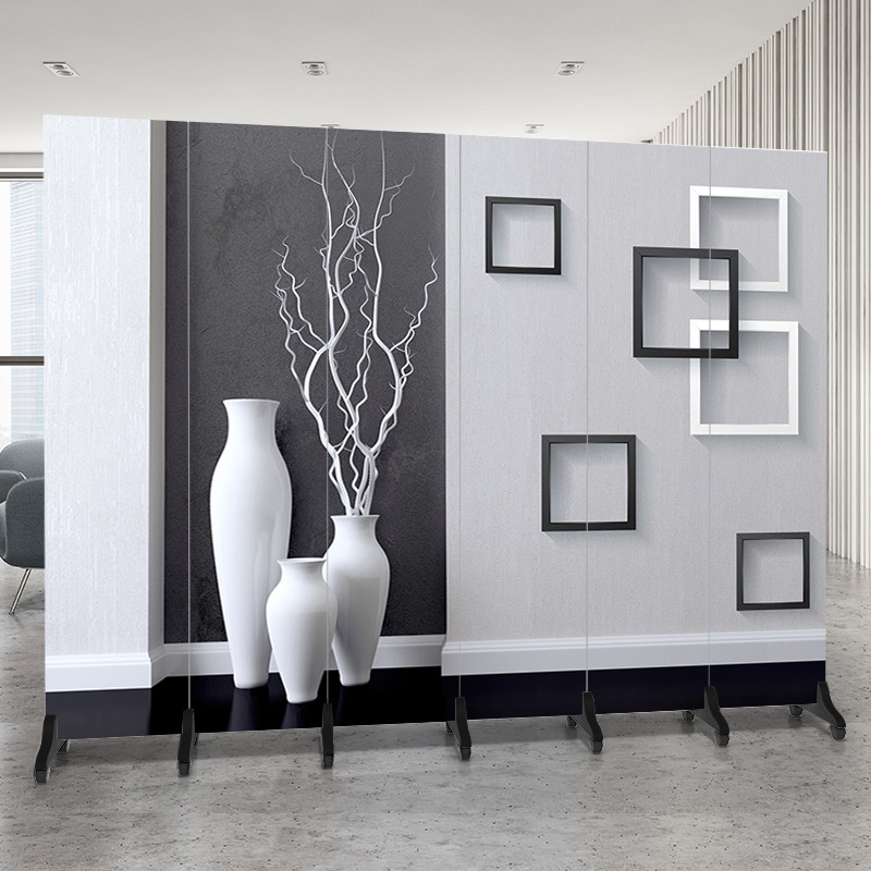 屏风隔断客厅办公室简约现代折叠可移动遮挡帘布家用卧室简约挡风