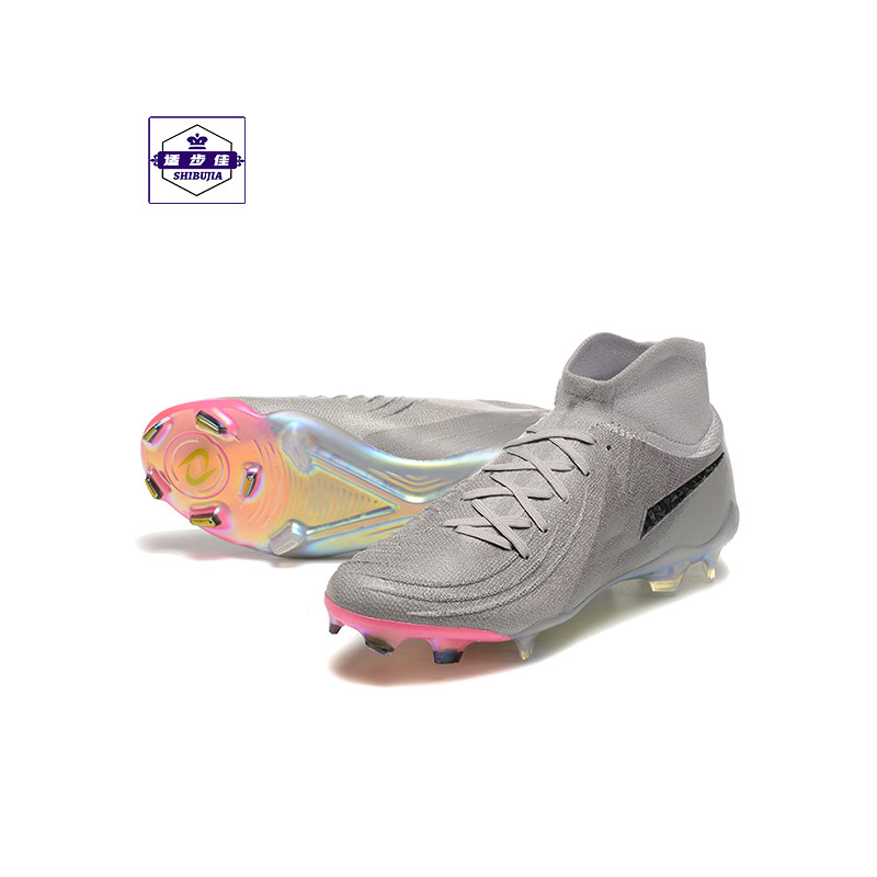 高帮足球鞋透气针织鞋面天然草地FG长钉防滑训练鞋减震耐磨运动鞋