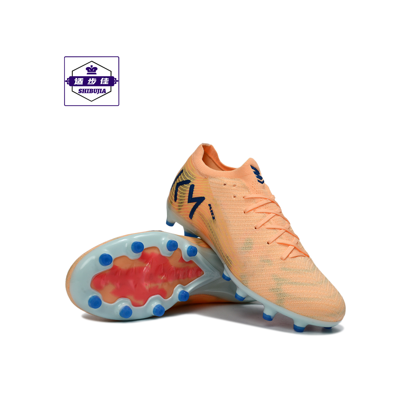 低帮AG短钉人草防滑减震足球鞋