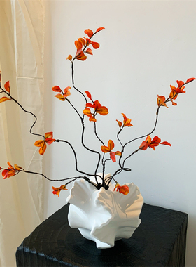 侘寂风仿真花假花摆设高级感逼真枫叶干花客厅餐桌装饰插花艺摆件